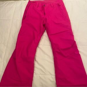 Neon pink ski pants north face